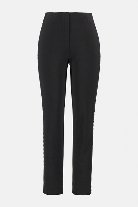 Textured High-Rise Pants Style 234235. Black. 6