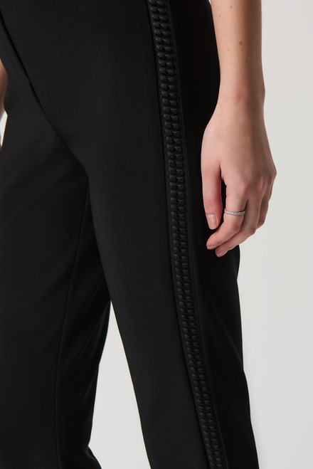 Textured High-Rise Pants Style 234235. Black. 3