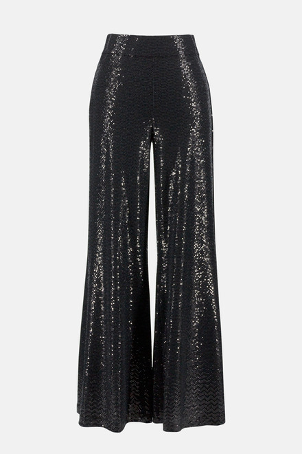 Sequin Wide Leg Pants Style 234239. Black/black. 6