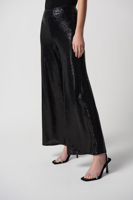 Sequin Wide Leg Pants Style 234239. Black/black. 2