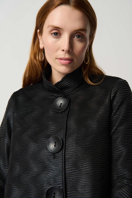 Oversized buttoned jacket Style 234260. Black. 3