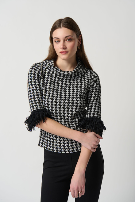 Houndstooth Print Top Style 234269