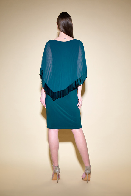 Pleated Overlay Dress Style 234705. Alpine Green. 3