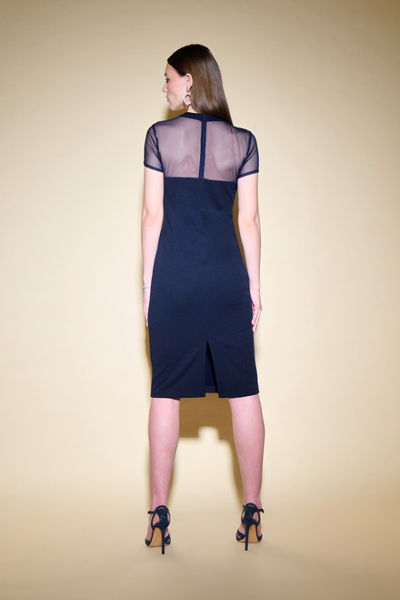 Bow Detail Mesh Dress Style 234715. Midnight Blue. 2