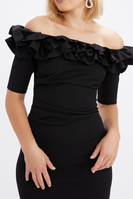 Off-Shoulder Ruffle Dress Style 234716. Black. 4