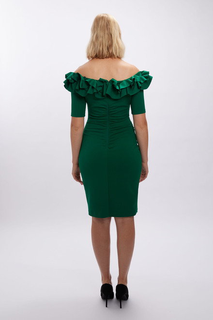 Off-Shoulder Ruffle Dress Style 234716. True Emerald. 4