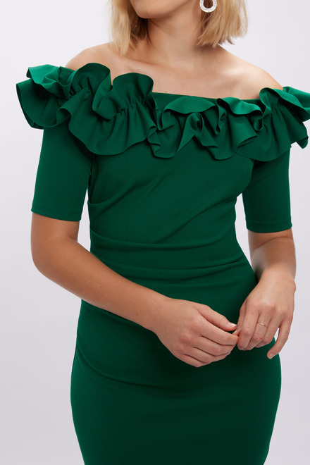 Off-Shoulder Ruffle Dress Style 234716. True Emerald. 3