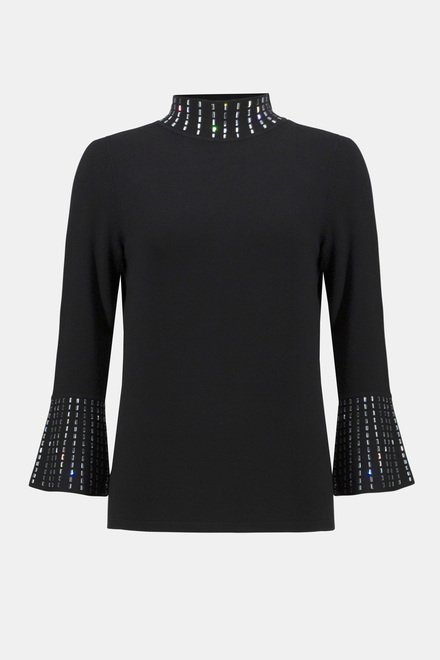 Beaded Detail Sweater Style 234920. Black. 6