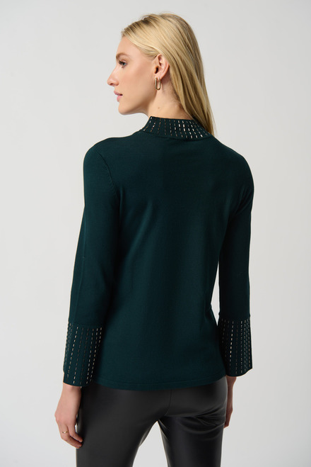 Beaded Detail Sweater Style 234920. Alpine Green. 3