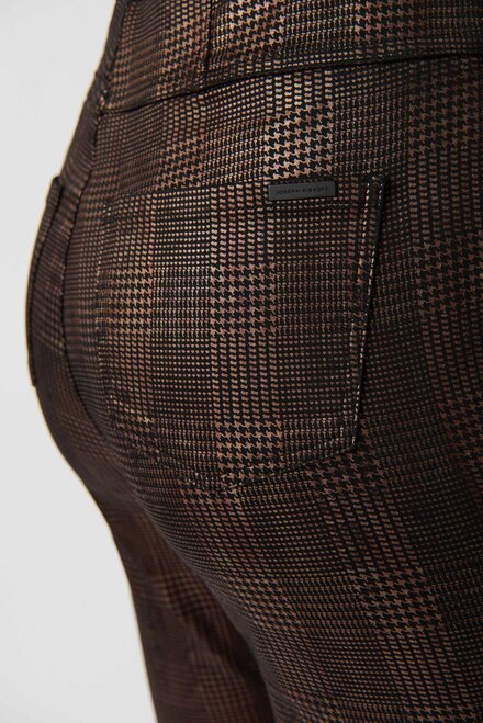 Metallic Plaid Pants Style 234925. Black/bronze. 4