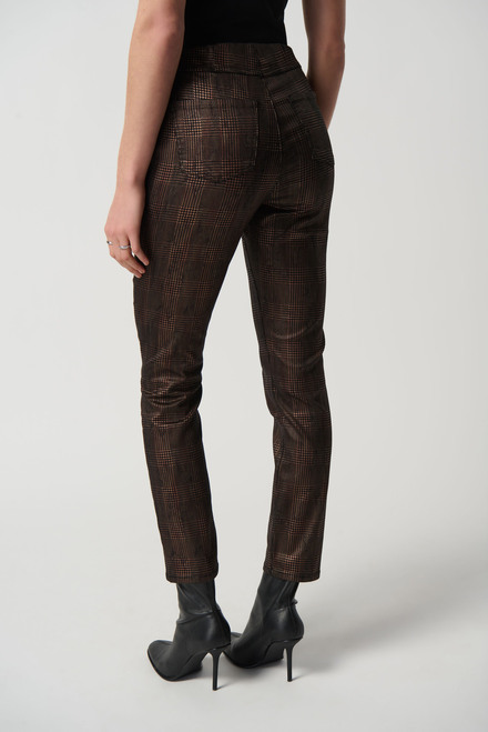 Metallic Plaid Pants Style 234925. Black/bronze. 2