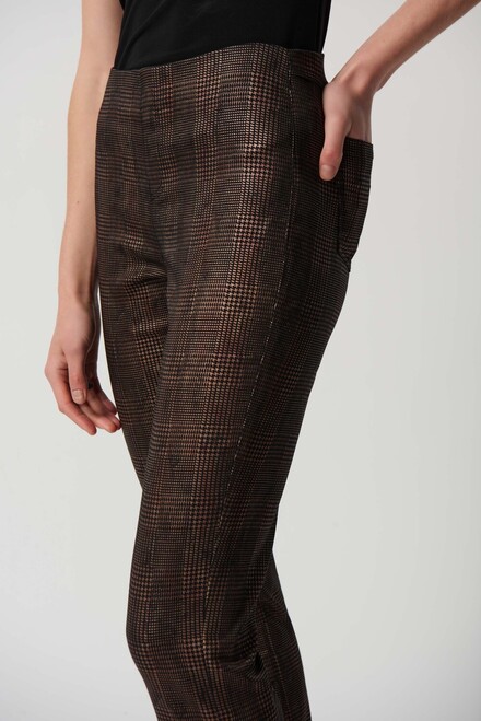 Metallic Plaid Pants Style 234925. Black/bronze. 3