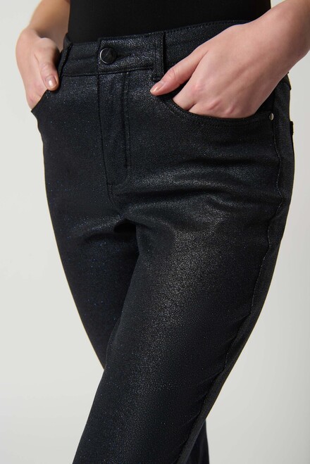Pantalon au tissu brillant mod&egrave;le 234926. Bleu/noir. 3