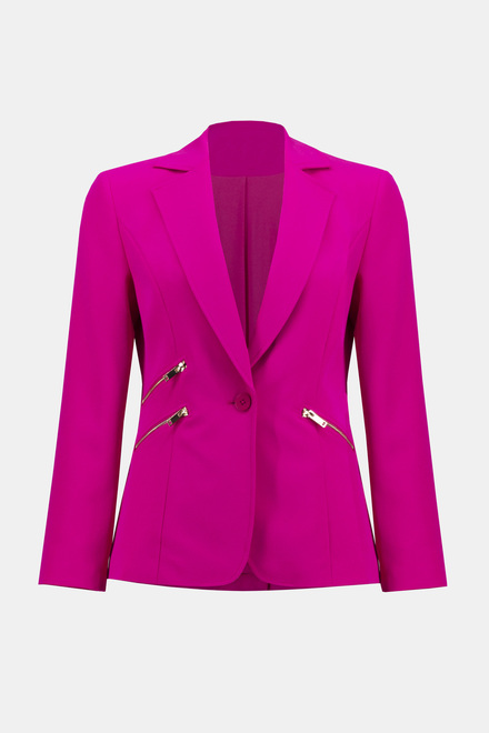 Zip Accent Blazer Style 234929. Shocking Pink. 5