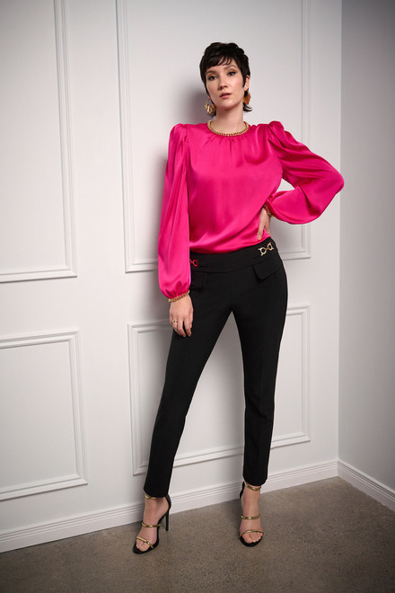 Chain Detail Blouse Style 234934. Shocking Pink. 6
