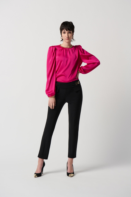 Chain Detail Blouse Style 234934. Shocking Pink. 4