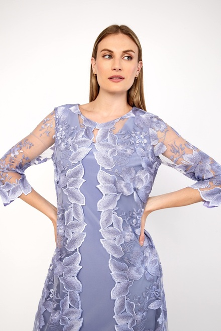 Embroidered Lace Jacket with Jersey Dress Style 81122202. Lavender . 3