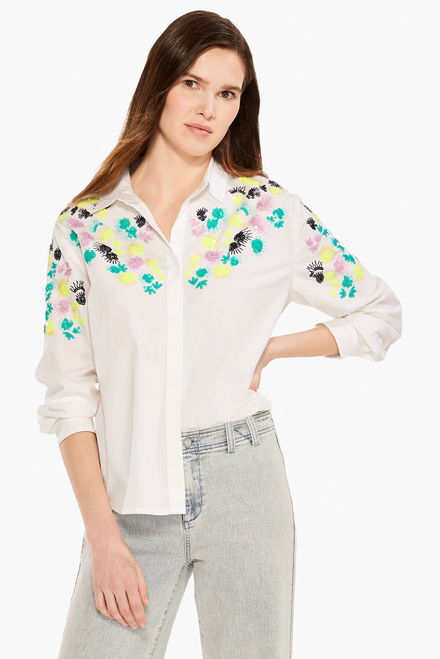 Placed Petals shirt style M231613. White