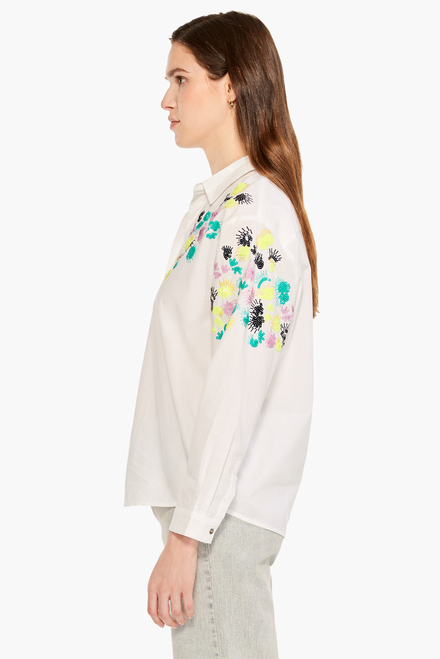 Placed Petals shirt style M231613. White. 2