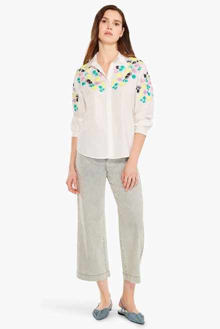 Placed Petals shirt style M231613. White. 4