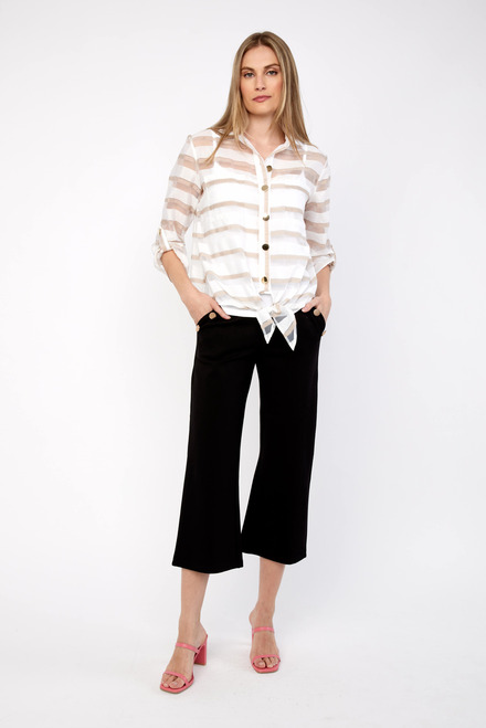 Sheer Striped Blouse Style 236288. White. 4
