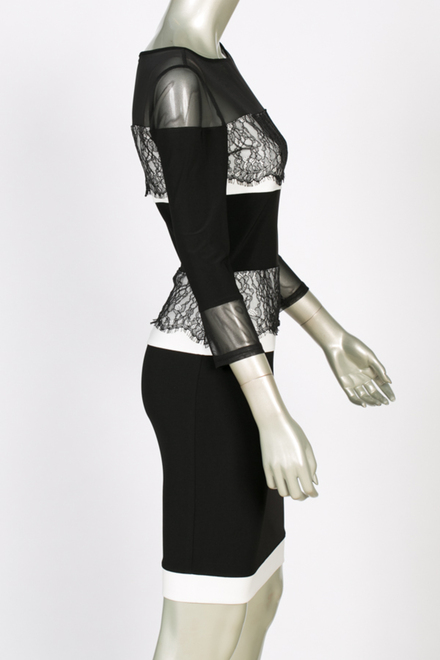 Joseph Ribkoff dress style 144435. Black/vanilla. 2