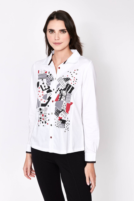 Printed Button-Up Blouse Style 73605. As sample