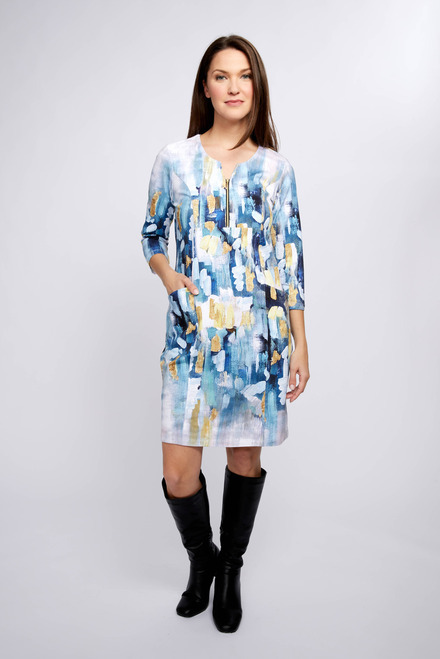 Brushstroke Print Dress Style 73624. As sample