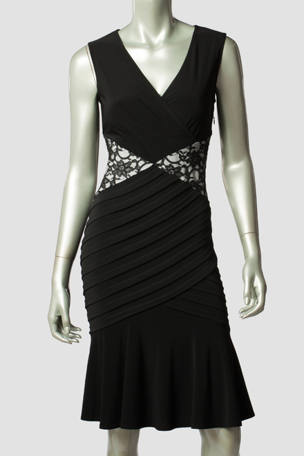 Joseph Ribkoff dress style 144468. Black/vanilla