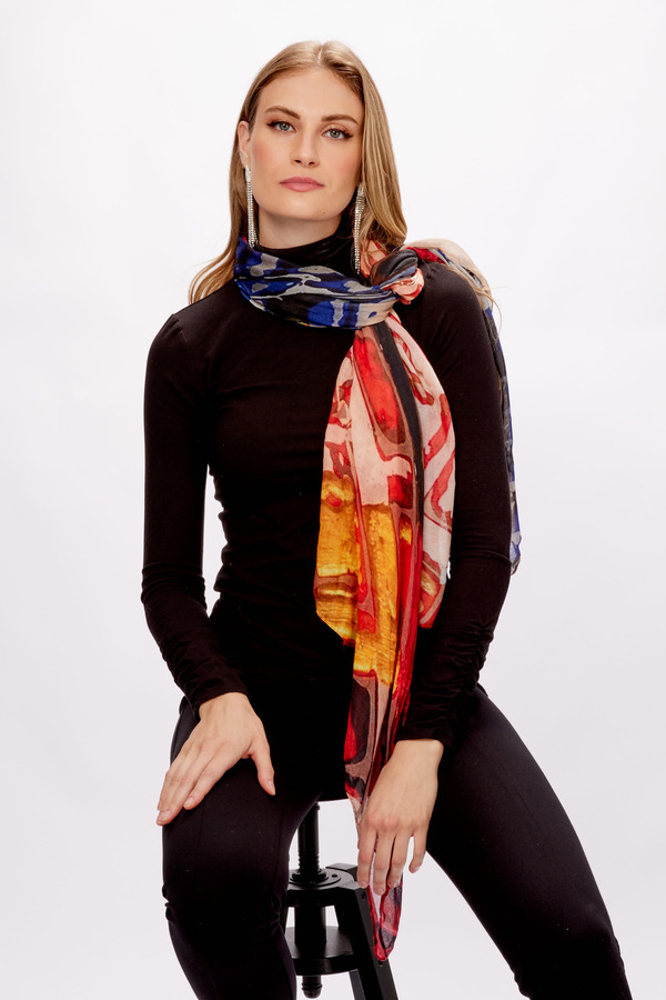 Feminine Abstract Casual Scarf Style 73908-6609. As Sample
