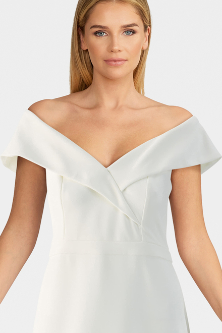 Drop Shoulder Dual Fabric Dress Style 223743. Vanilla 30. 4