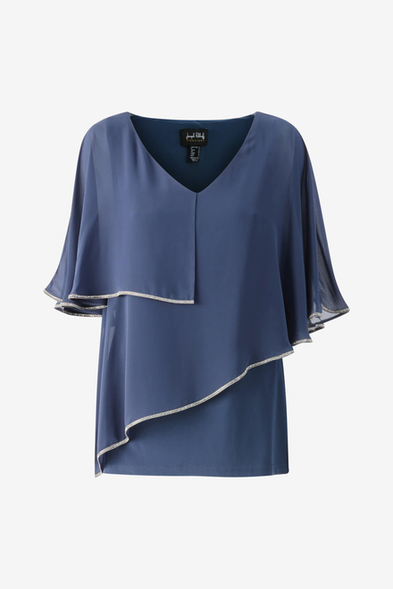 Chiffon Overlay Top Style 231720. Mineral Blue. 6
