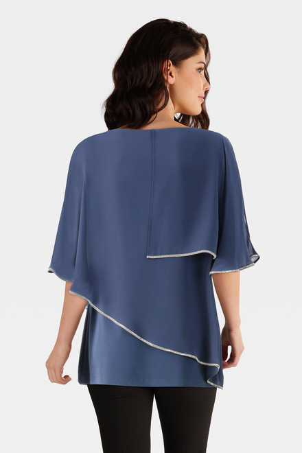 Chiffon Overlay Top Style 231720. Mineral Blue. 2