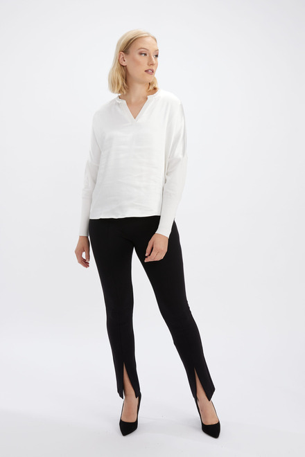 Knit Trim Long-Sleeved Top Style T7622