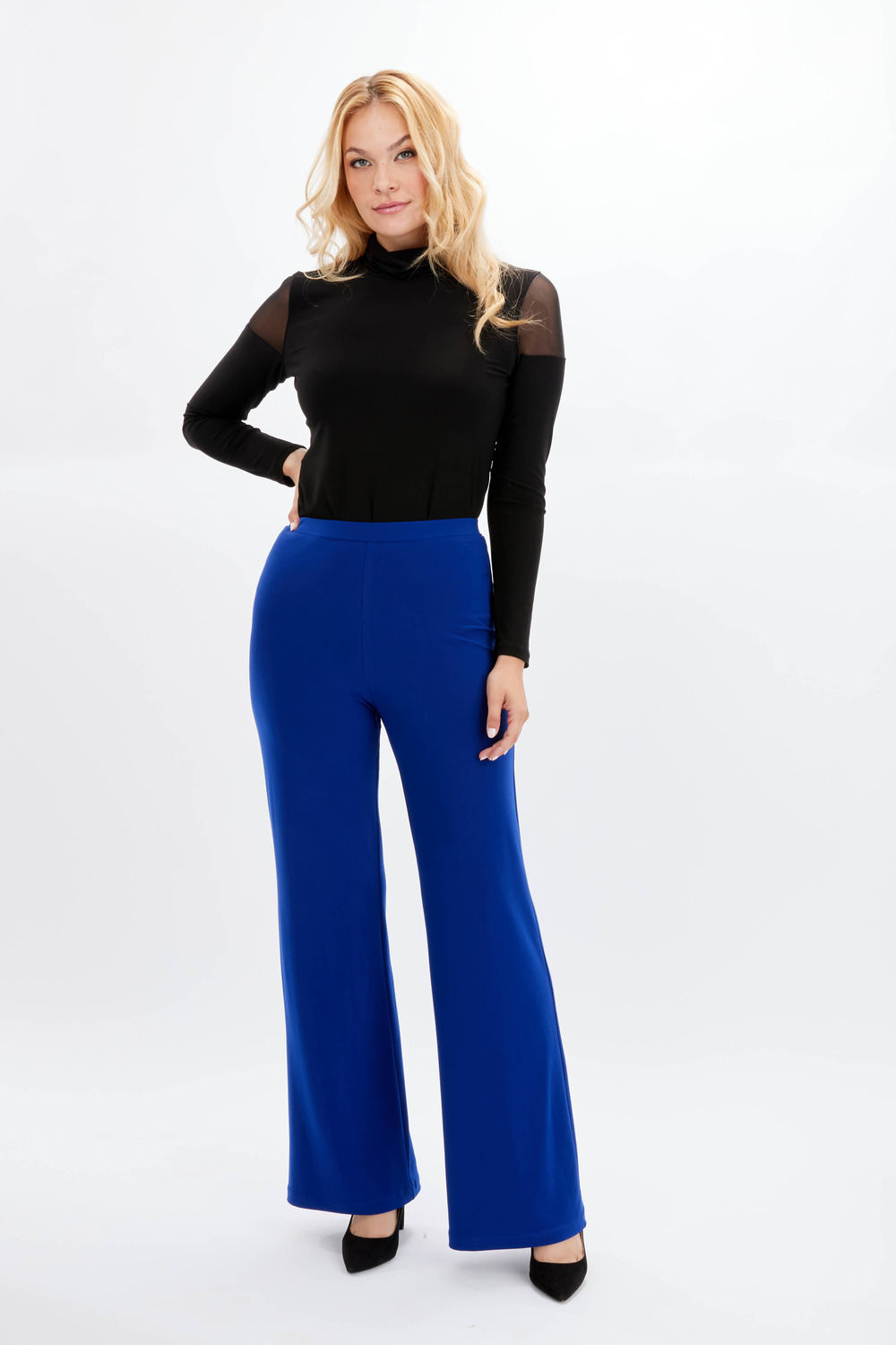 Contour Band Flared Pants Style 234004. Imperial Blue