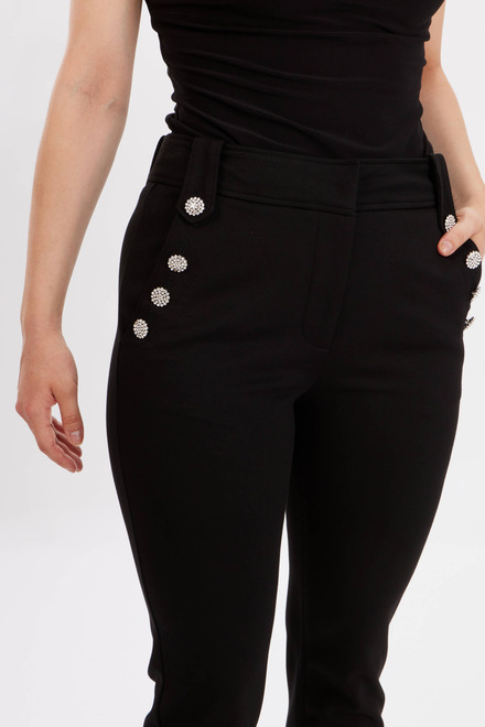 Button Detail Pants Style 234112U . Black. 3