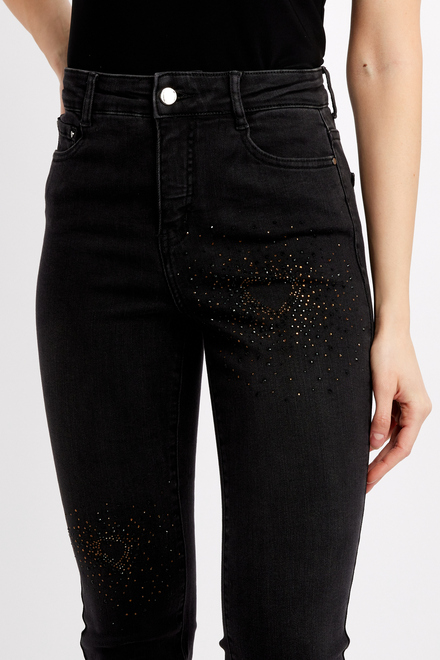Embellished Detail Pants Style 234127U. Black/copper. 3