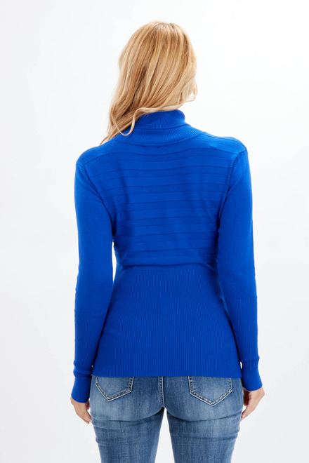 Striped turtleneck Sweater Style 234140U. Cobalt. 2