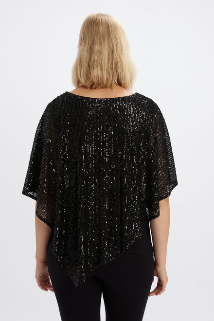 Draped Sequin Top Style 234242. Black. 4