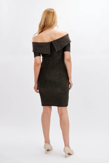 Off-Shoulder Shimmer Dress Style 234303. Black/gold. 2