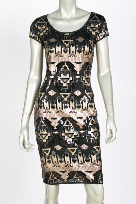 Joseph Ribkoff dress style 144572. Black/multi
