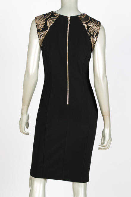 Joseph Ribkoff dress style 144574. Black/gold. 3