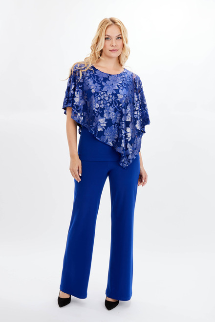 Floral Jacquard Top Style 234371. Royal. 4