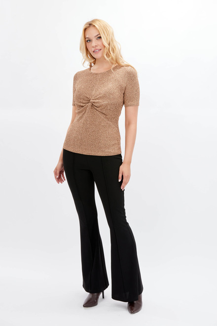 Shimmer Wrap Front Top Style 234412. Copper/black. 4