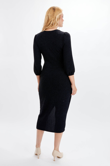 Wrap Front Shimmer Dress Style 234413. Navy/black. 2