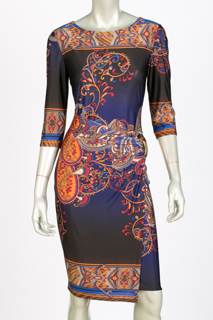 Joseph Ribkoff dress style 144705. Brown/multi