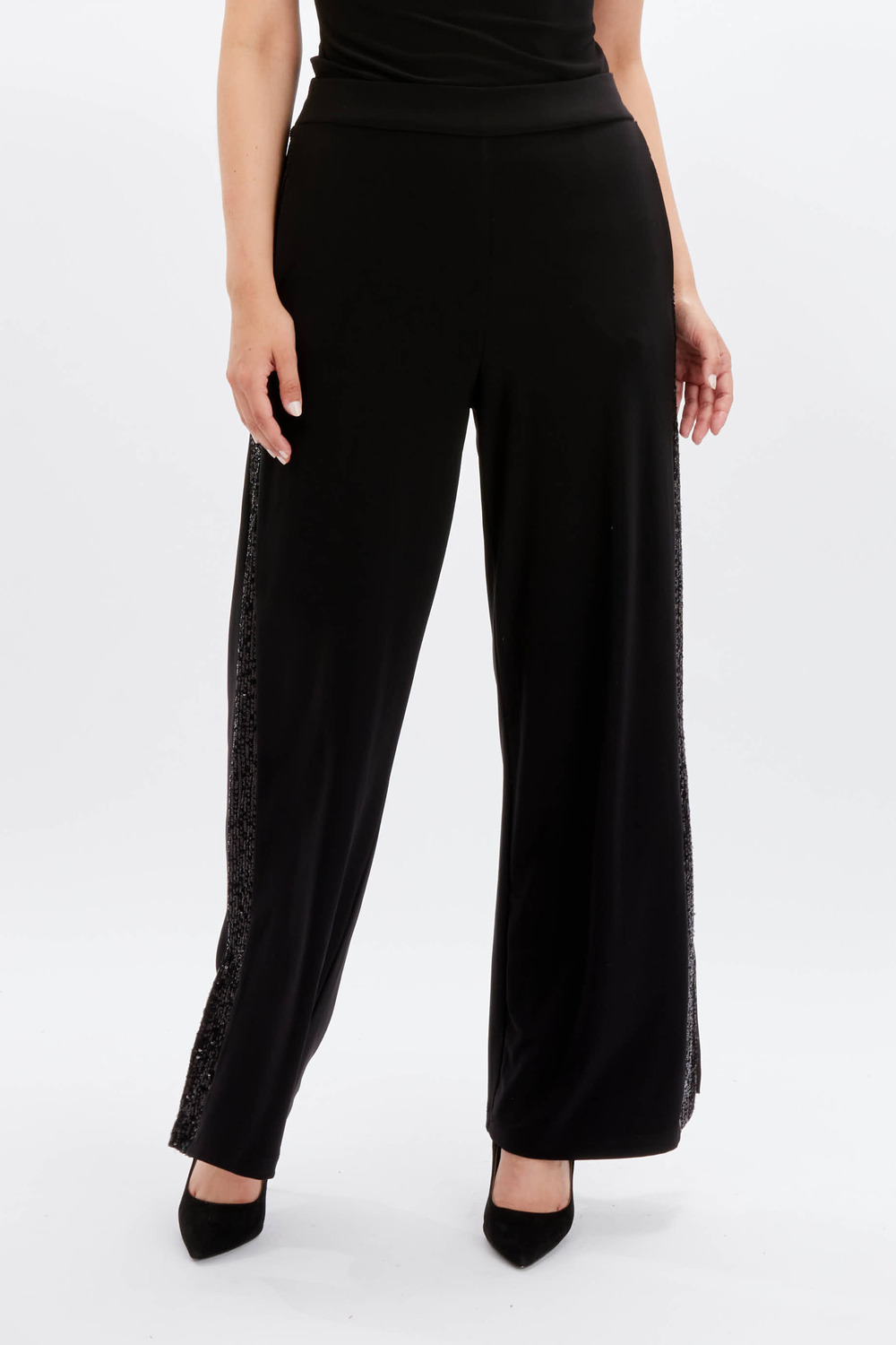 Sequin Cuff Pants Style 234282. Black