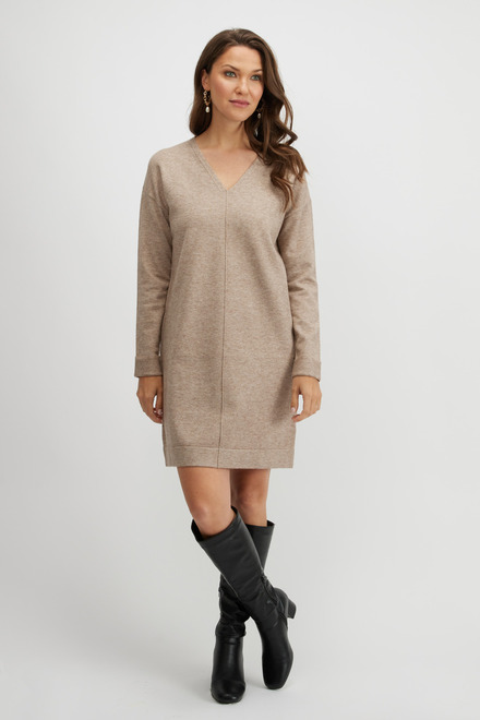 V-Neck Knit Sweater Dress Style A2339