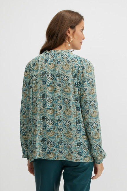 Floral Design Blouse Style A2349. Teal Flowers. 2