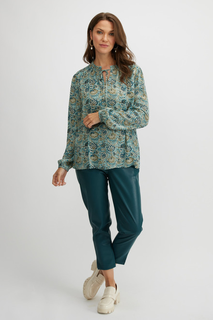 Floral Design Blouse Style A2349. Teal Flowers. 5